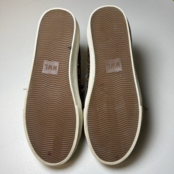 Madewell Calf Hair Sneakers‎ Womens Size 8.5 Painted Leopard Sidewalk Low Top - Picture 8 of 9